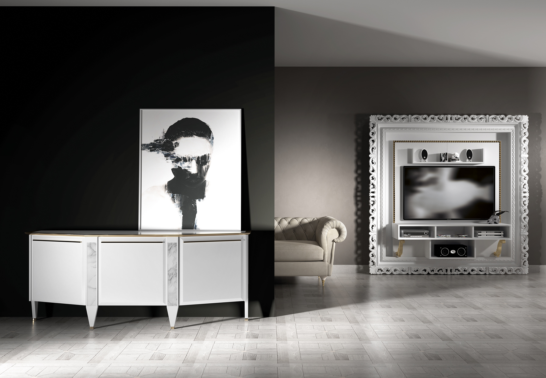 Pareti attrezzate di lusso per soggiorno di vismara design Mobile tv design
