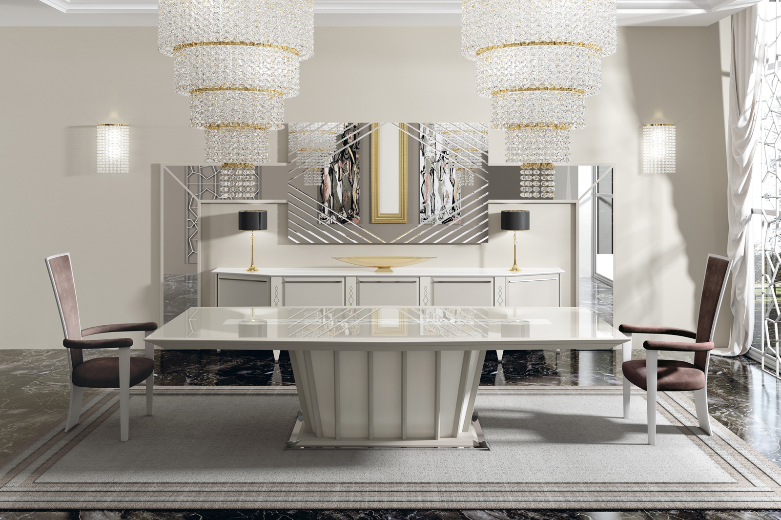 Luxury Dining Room with italian dining table for sale
