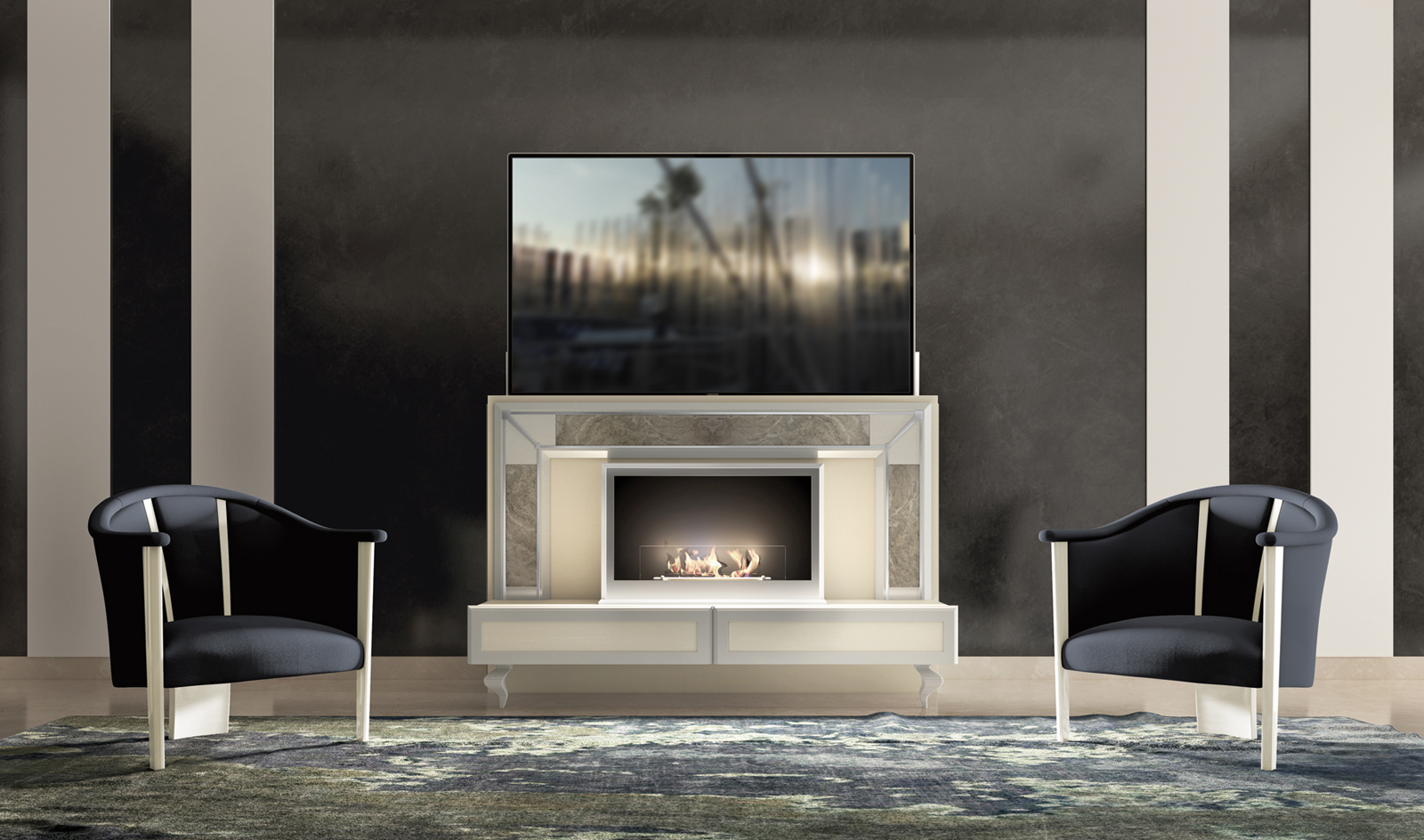 Tv lift cabinet made in italy for luxury living room