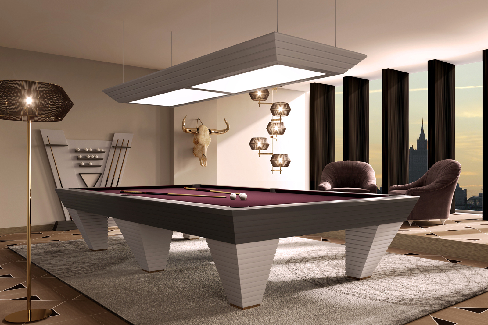 Luxury Pool Tables for sale for billiard rooms made in italy by Vismara Design