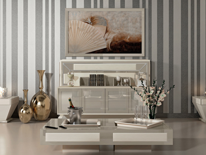 TV lift cabinet for luxury living room by Vismara