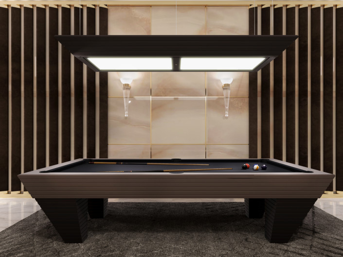 Contemporary pool table for luxury billiard room by Vismara