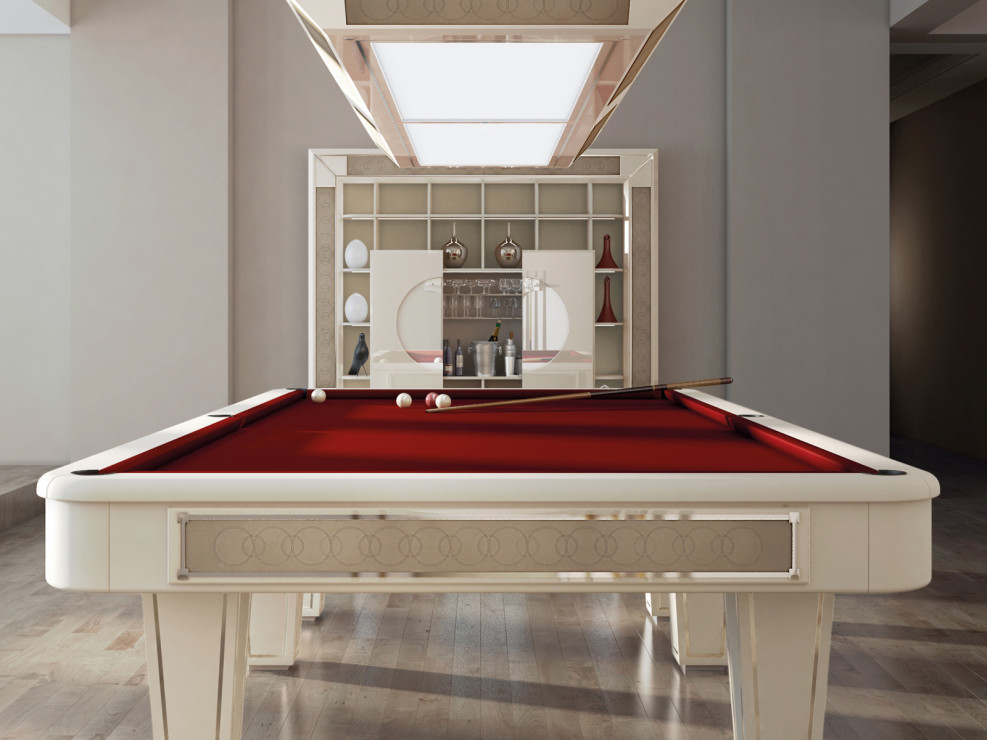 Luxury pool table for sale in solid mahogany by vismara design