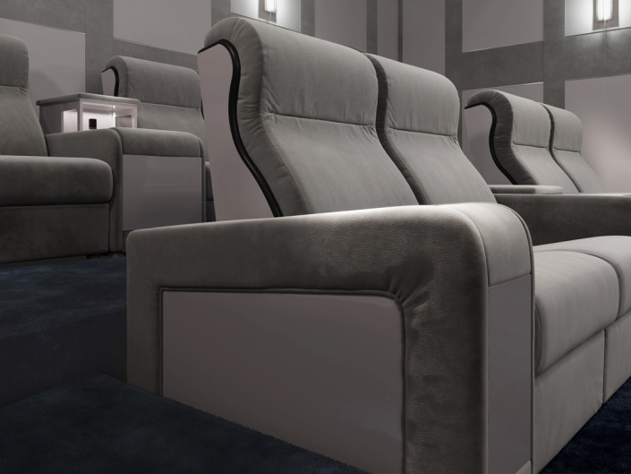 Contemporary home cinema seating for luxury home cinema room