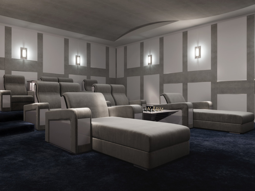 Cinema-Chaise for dream home theater room by Vismara