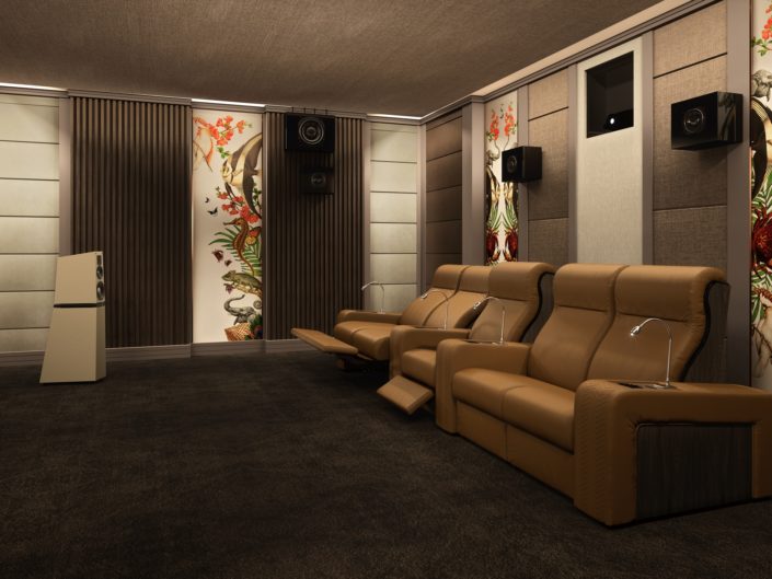 Home Theater room with Onassis theater seating by Vismara
