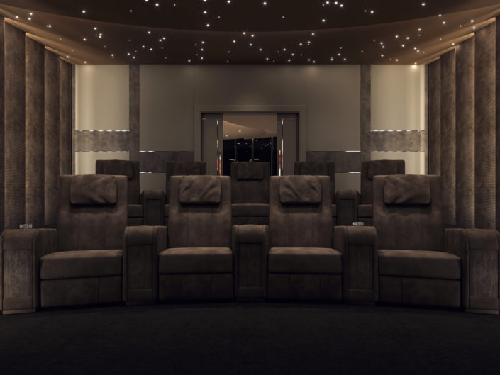 Luxury bespoke home cinema room made in Italy