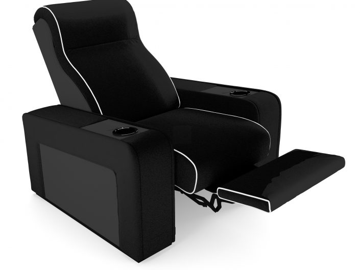 black leather home theater chair