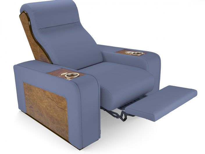 luxury home cinema seat in leather and wood