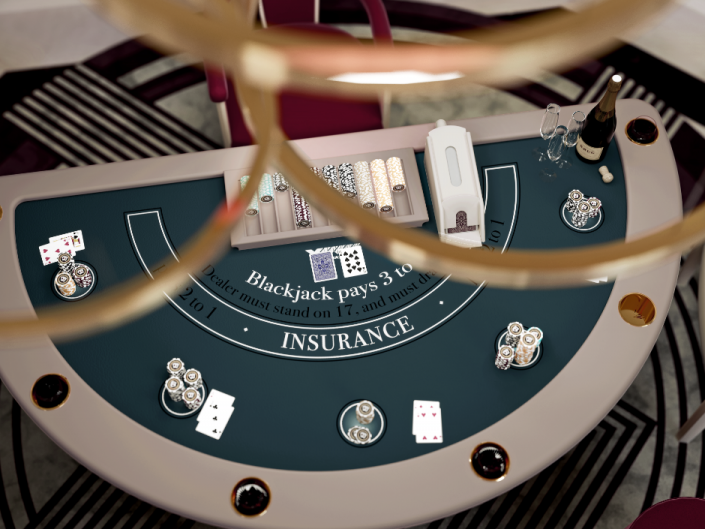 blackjack table in contemporary style