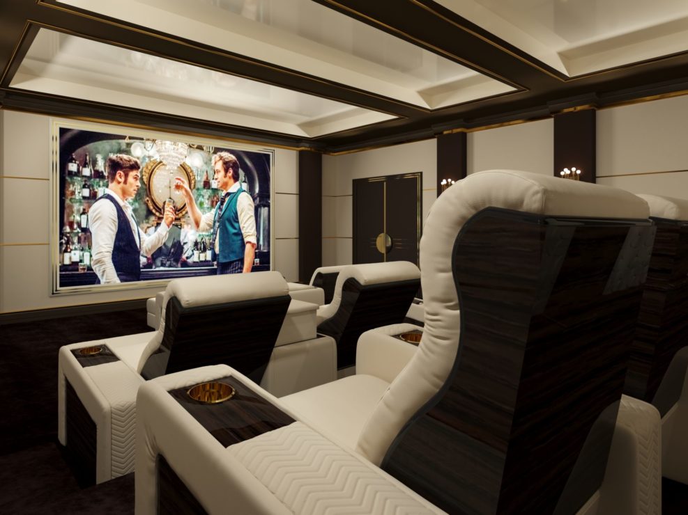 Private luxury home theater for luxury homes
