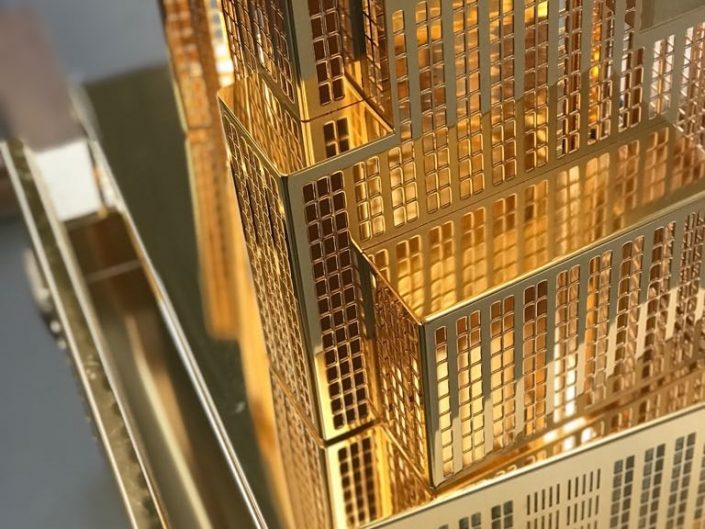 steel golden floor lamp