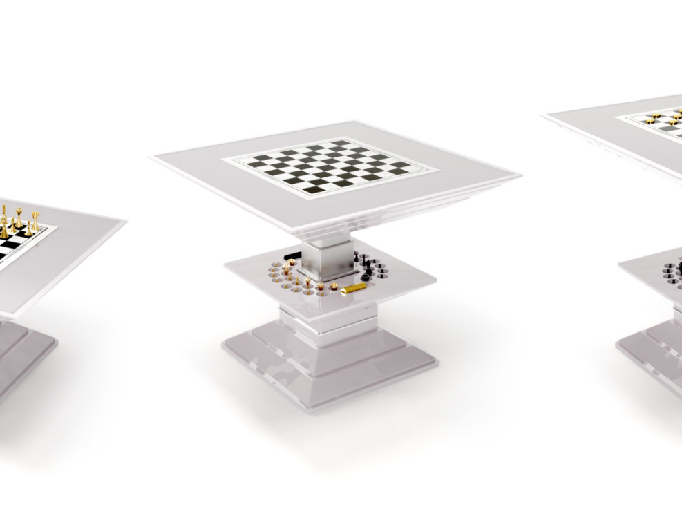 Tavolo da scacchi quadrato di lusso