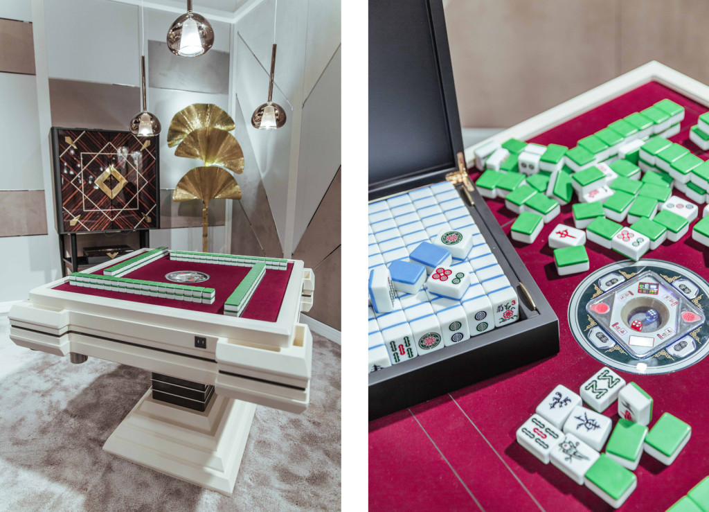 Automatic Mahjong Table for sales made in Italy by Vismara Design, luxury game table