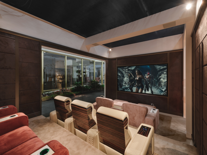 Home Theater Room with recliner seats