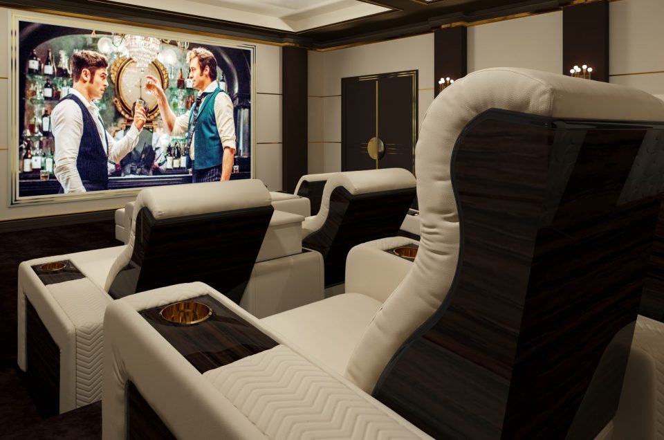 Home Theater Room with recliners