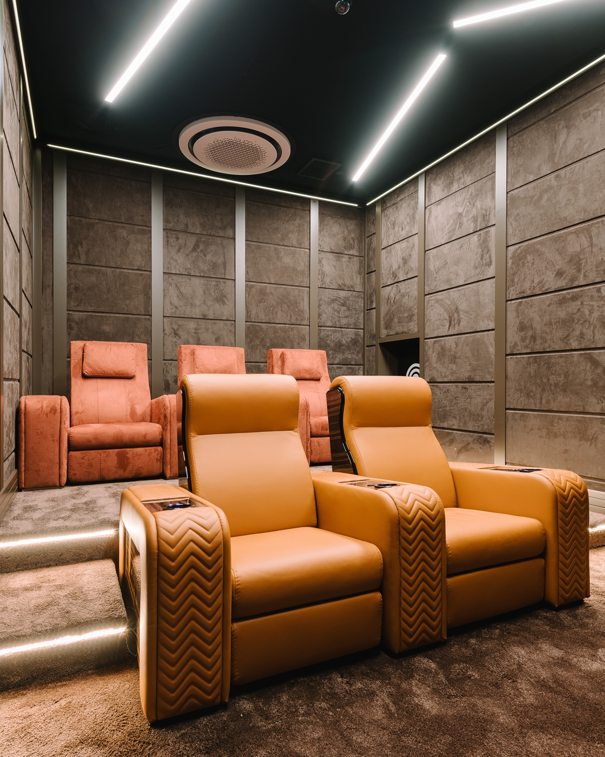 luxury private home cinema made by Vismara and Samsung