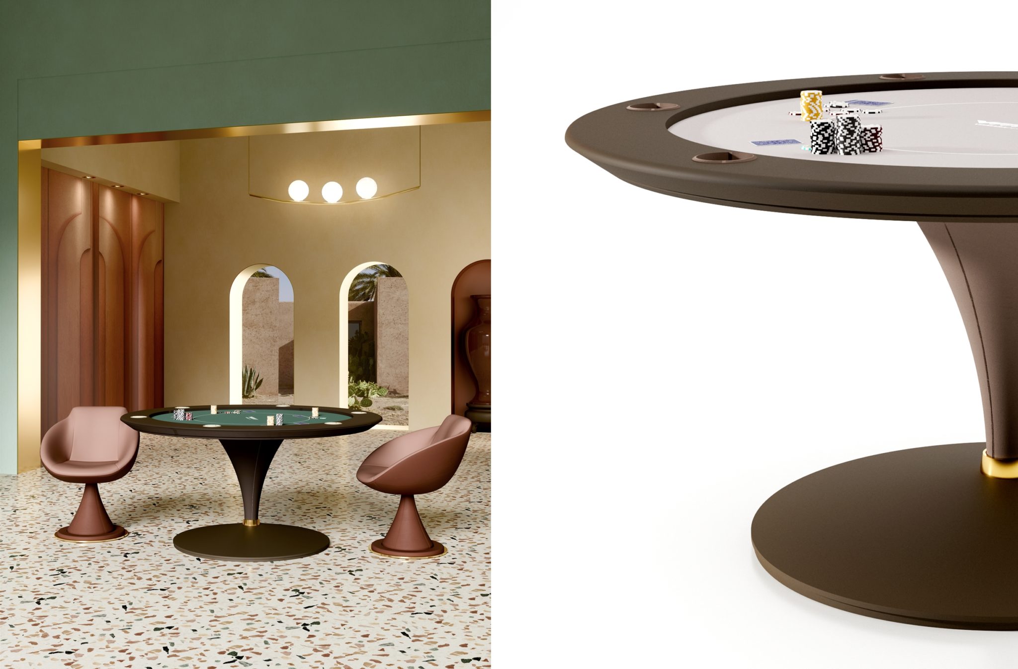 Tavolo da poker moderno di lusso di Vismara Design
