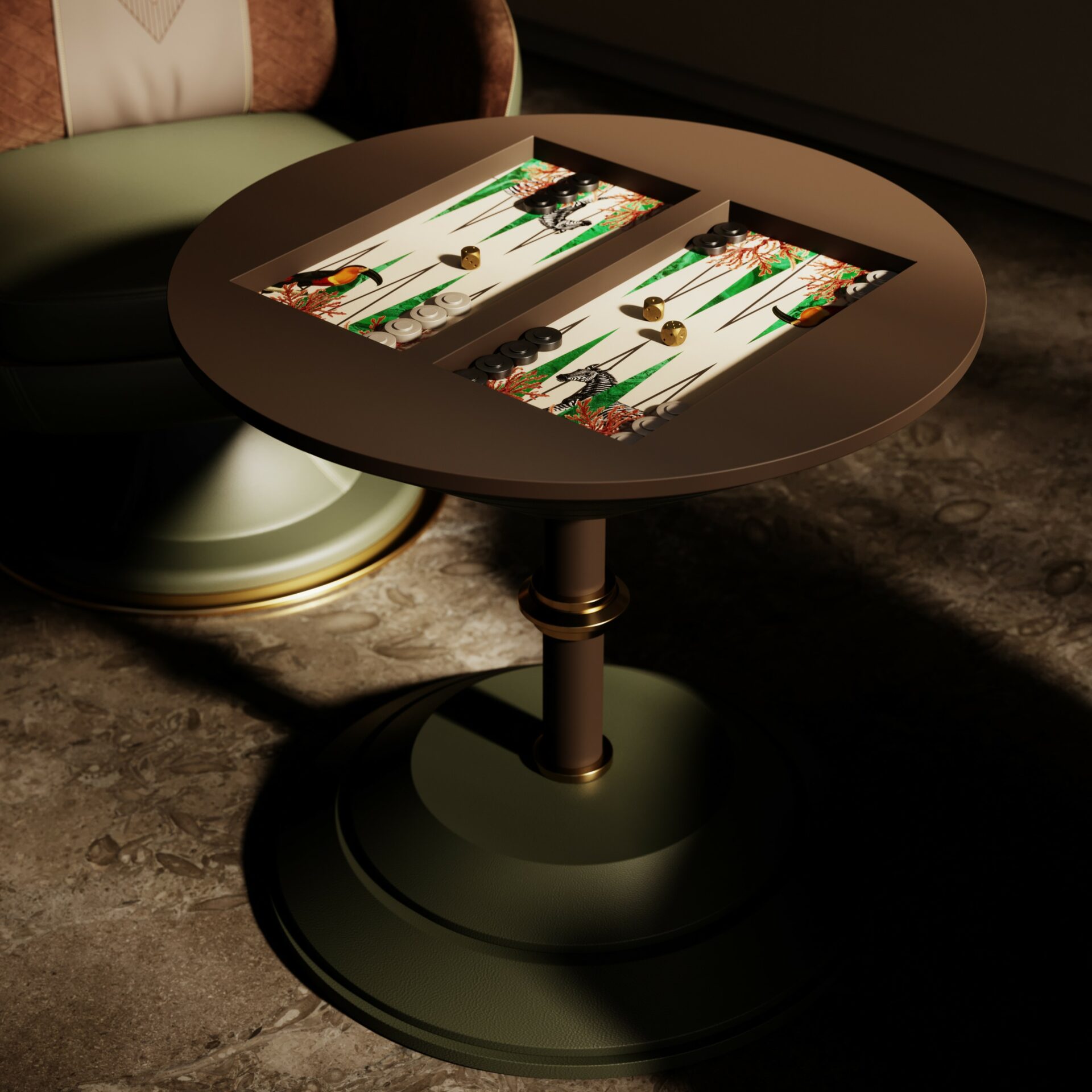tavolo da backgammon di lusso prodotto in Italia