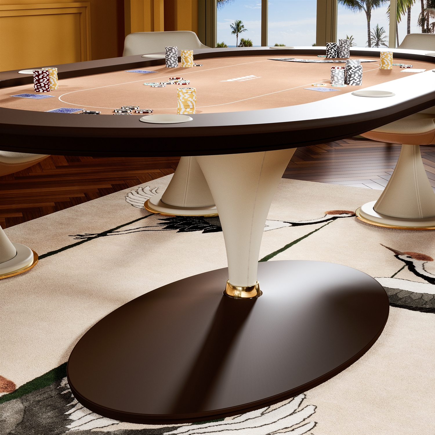 tavolo da poker ovale moderno