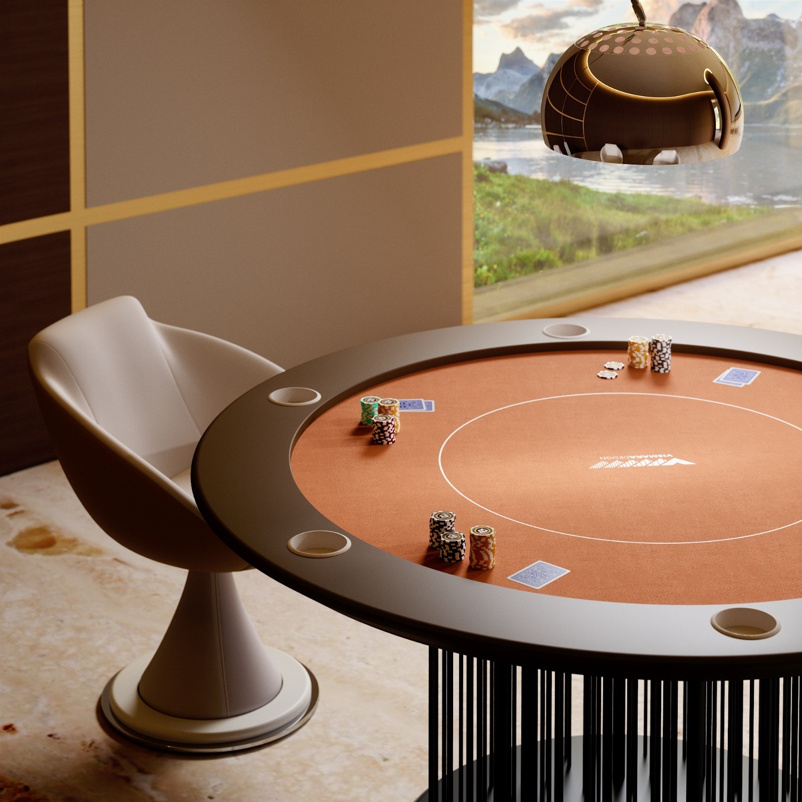 tavolo da poker rotondo moderno